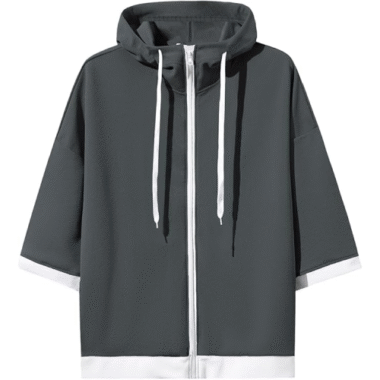 ヘオネメンズ サマーパーカー 半袖パーカー 夏 Tシャツ 五分袖 おしゃれ 大きいサイズ フード付き ゆったり カジュアル プルオーバーシャツ 重ね着風 フード付き かっこいい カーディガン