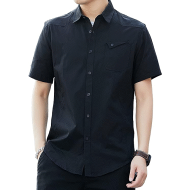 中心窩メンズ 夏シャツ 半袖 吸汗速乾 汗染み防止 カジュアル シンプル おしゃれ 快適 軽量 柔らかい 涼しい 白シャツ